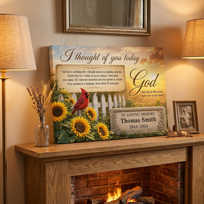 Personalized Cardinal Memorial Canvas Wall Art for Loss of a Loved One, Sympathy Remembrance Gift - Image 2
