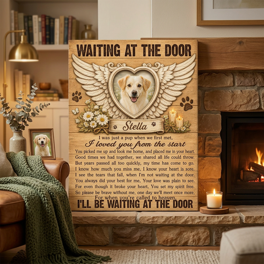 Personalized Pet Memorial Angel Wings Photo Wall Canvas - Dog Loss Remembrance Gift - Image 2