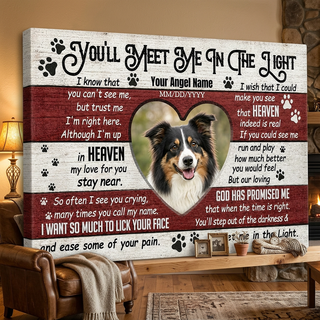Personalized Pet Memorial Canvas Print, Dog Loss Photo Wall Art, Pet Sympathy Gift - Image 2