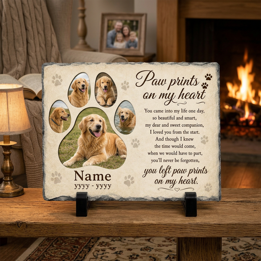 Personalized Dog Photo Memorial Garden Stone – Pet Loss Remembrance Slate - Image 2