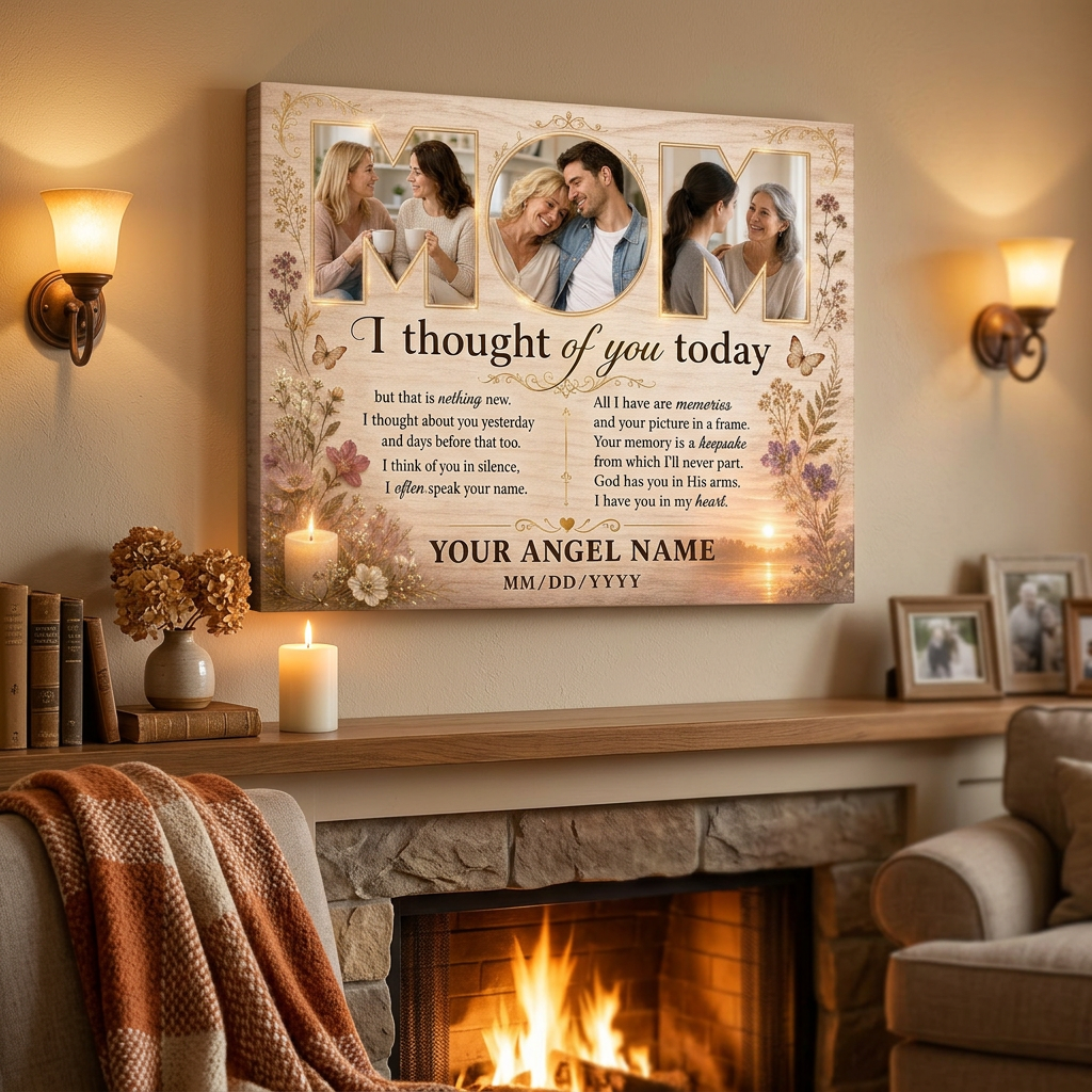 Personalized Memorial Canvas Sympathy Gift for Loss of Mother Photo Keepsake - Image 2
