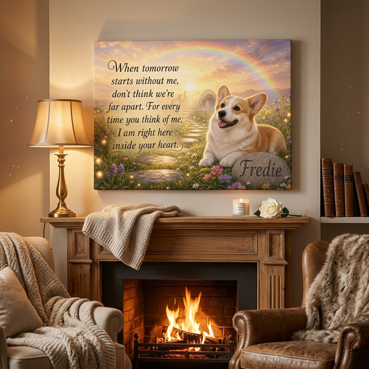 Personalized Dog Memorial Wall Canvas – Custom Pet Name Gift for Dog Loss - Image 2
