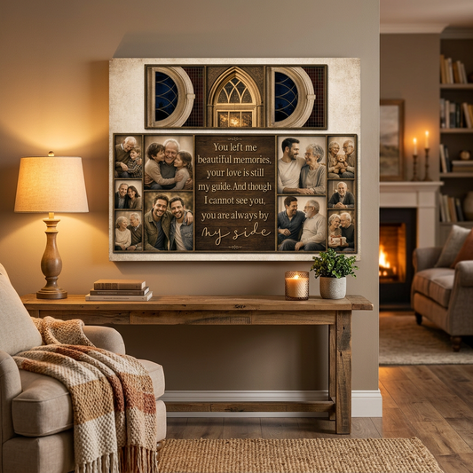 Personalized Loss of Dad Memorial Photo Collage Wall Canvas Custom Family Keepsake Gift - Image 2