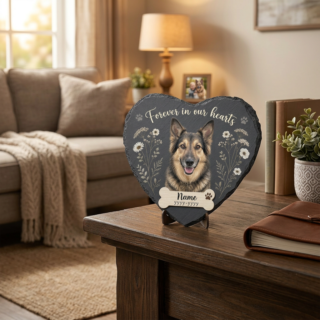 Personalized Pet Memorial Slate Stone with Photo, Custom Dog Loss Gift - Image 2