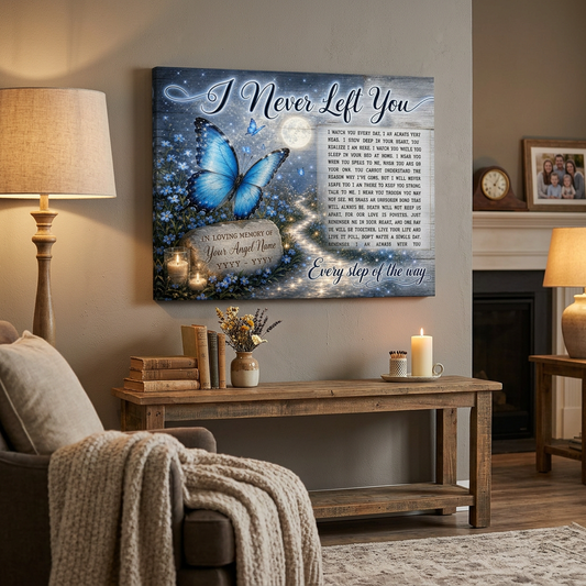 Personalized Butterfly Memorial Wall Canvas, Bereavement Gift for Loss of Loved One - Image 2