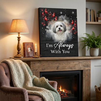 Personalized Pet Memorial Wall Canvas Cardinal Bird I'm Always With You - Image 2