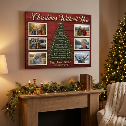 Personalized Christmas Memorial Photo Canvas – Christmas Without You Gift - Image 2