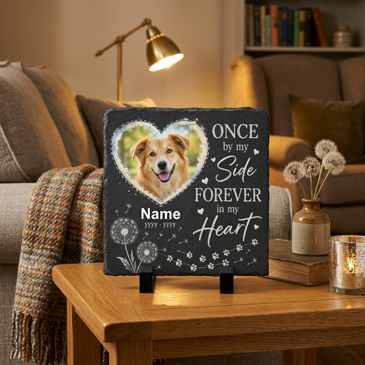 Personalized Dog Memorial Photo Rock Slate Garden Stone – Pet Loss Gift - Image 2