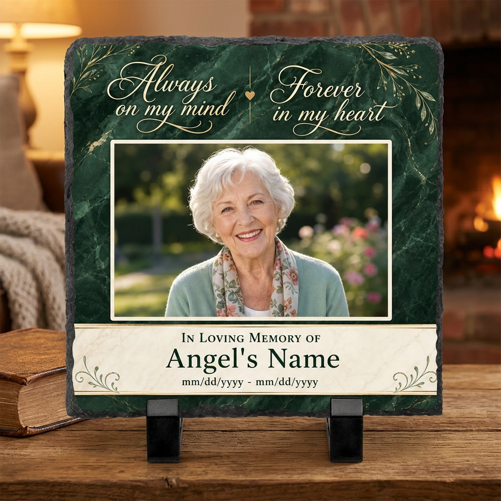 Personalized Memorial Photo Slate Stone – In Loving Memory Bereavement Gift - Image 2