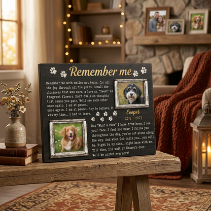 Personalized Dog Memorial Wall Canvas - Custom Pet Photo & Name Remembrance Keepsake Print - Image 2
