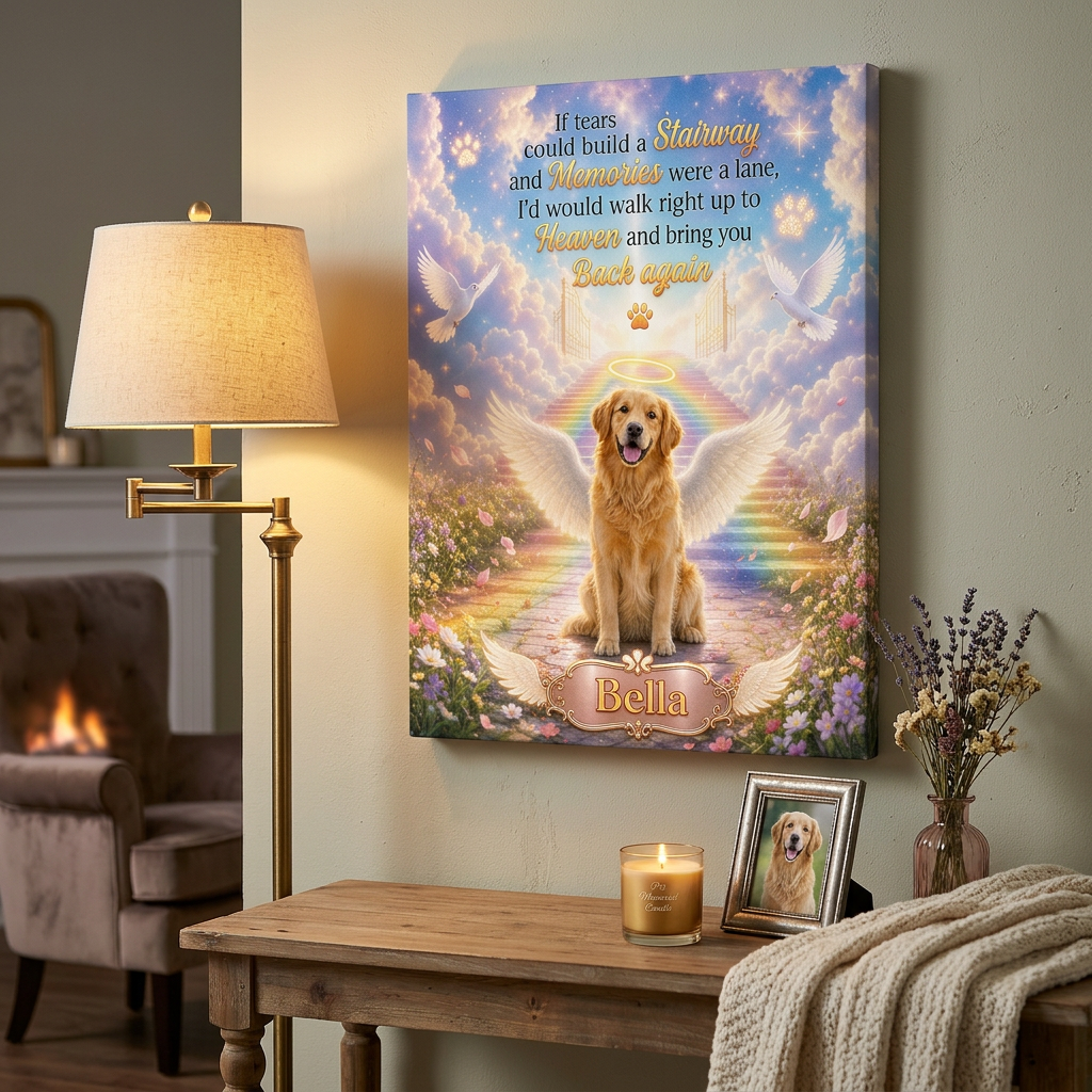 Personalized Pet Memorial Canvas Wall Art, Custom Dog Portrait Photo Print, Dog Loss Sympathy Gift - Image 2