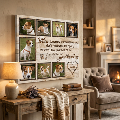 Personalized Dog Memorial Photo Collage Canvas - Custom Pet Loss Gift Wall Art - Image 2
