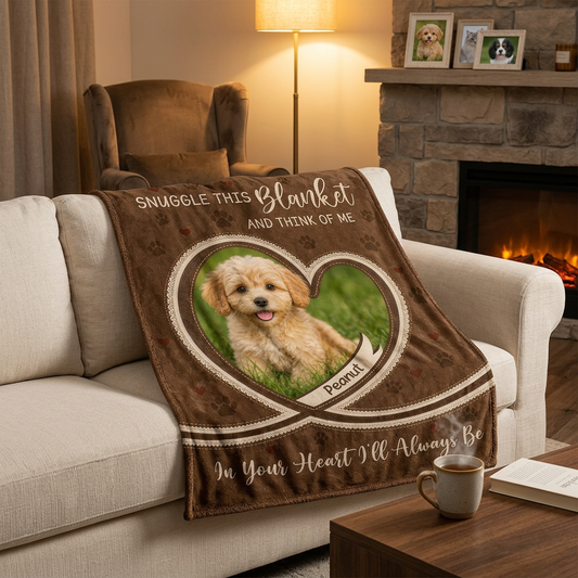 Personalized Pet Memorial Fleece Blanket with Photo, Dog Cat Loss Remembrance Keepsake Gift - Image 2