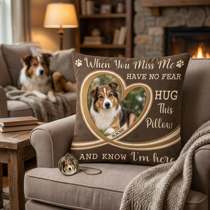 Personalized Pet Memorial Photo Pillow, Custom Dog Loss Remembrance & Sympathy Throw Pillow - Image 2