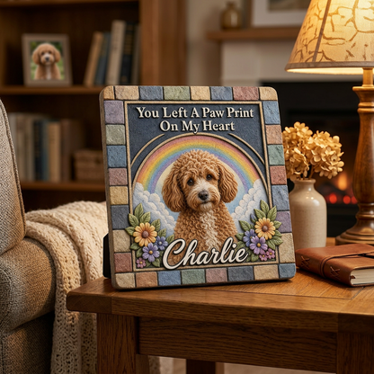 Personalized Pet Memorial Garden Stone with Photo – Dog Loss Sympathy Gift - Image 2