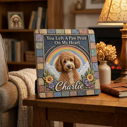 Personalized Pet Memorial Garden Stone with Photo – Dog Loss Sympathy Gift - Image 2
