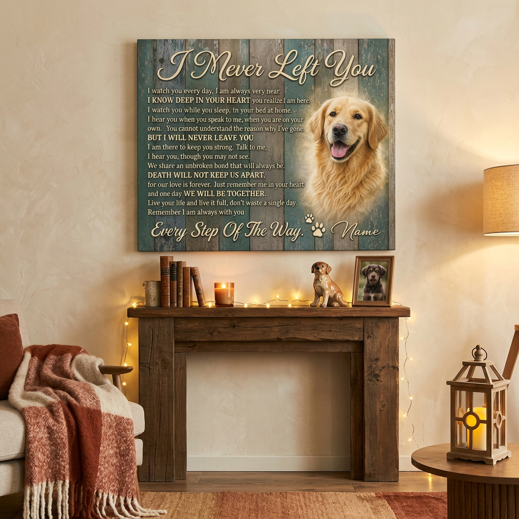 Personalized Dog Memorial Photo Canvas Wall Art, Pet Loss Sympathy Gift, I Never Left You - Image 2