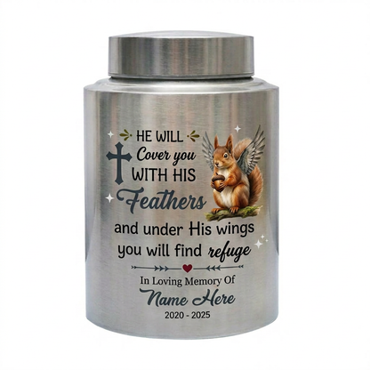 Personalized Squirrel Bible Verse Urn for Human Ashes, Christian Cross UV Printed Cremation Receptacle for Adult or Pet Loss, Large Options, Memorial Keepsake Urn, Memorial Gift, In Loving Memory - Image 2