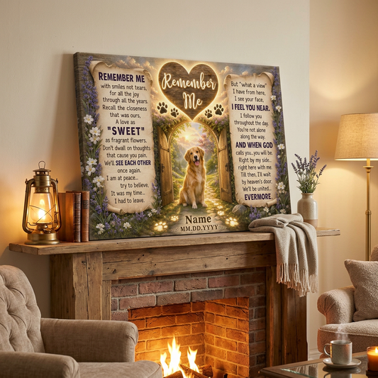 Personalized Dog Memorial Wall Canvas Remember Me Pet Photo Sympathy Remembrance Gift - Image 2