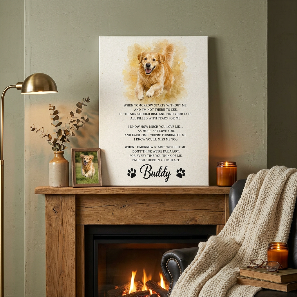 Personalized Pet Memorial Wall Canvas – Custom Dog Loss Remembrance Gift - Image 2