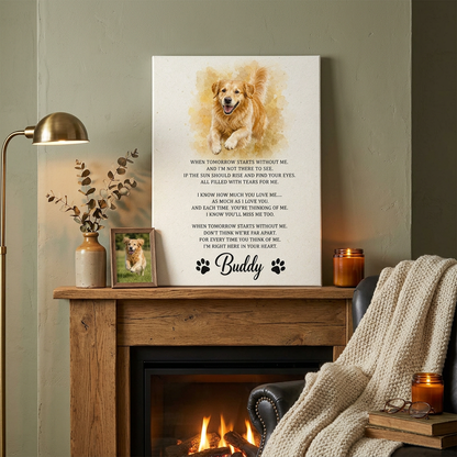 Personalized Pet Memorial Wall Canvas – Custom Dog Loss Remembrance Gift - Image 2