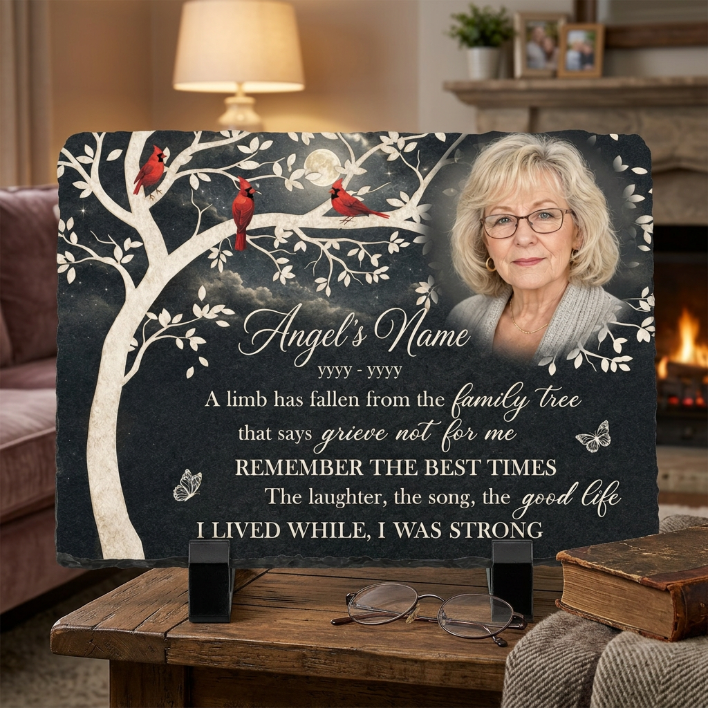 Personalized A Limb Has Fallen Memorial Garden Stone Custom Photo – Sympathy Gift - Image 2