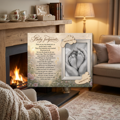 Personalized Baby Footprints Memorial Canvas | Infant Loss Keepsake Art - Image 2