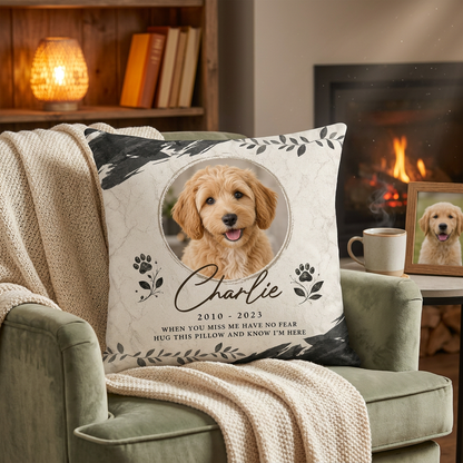 Personalized Pet Memorial Pillow With Photo - Dog Loss Remembrance Sympathy Gift for Pet Owners - Image 2