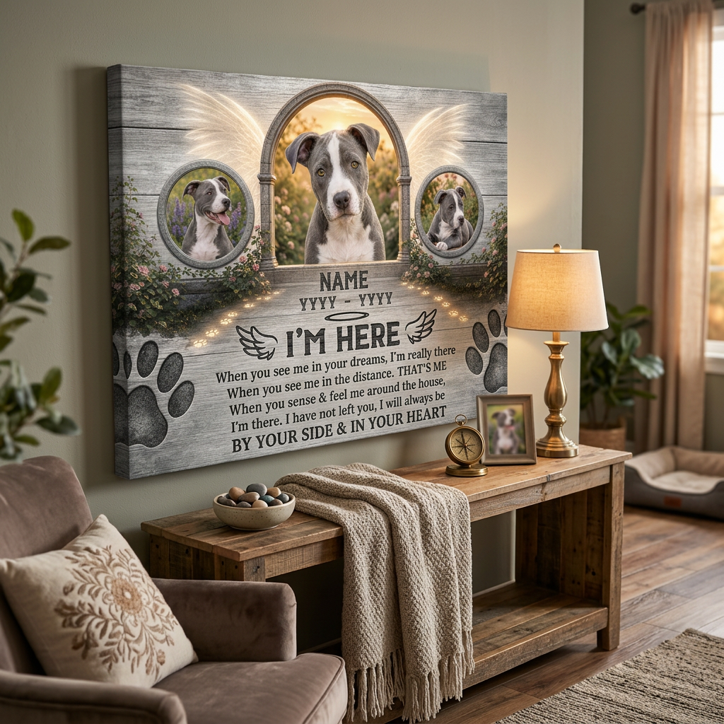 Personalized Dog Memorial Photo Wall Canvas, Pet Loss Sympathy Gift for Dog Owners - Image 2