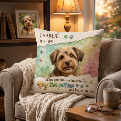 Personalized Pet Memorial Photo Pillow - Dog Remembrance Keepsake Sympathy Gift - Image 2