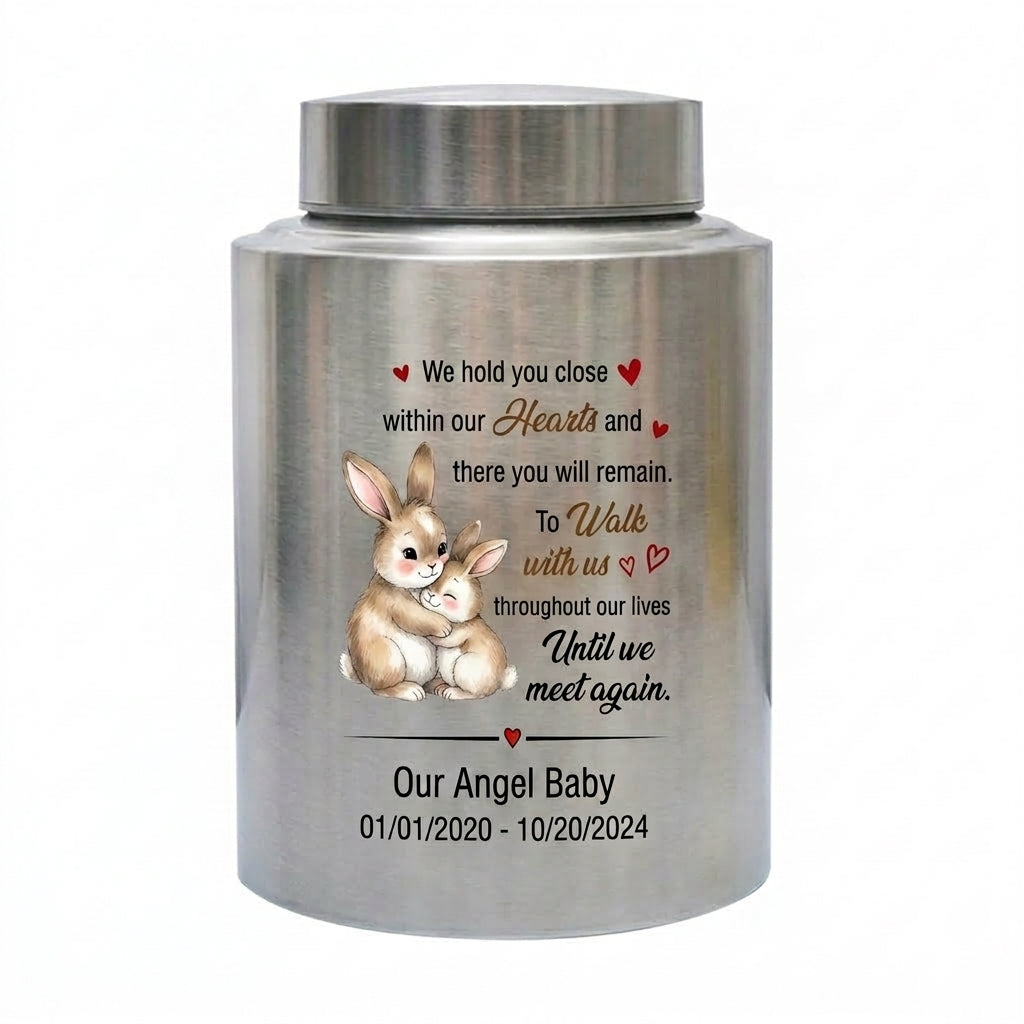 Personalized Angel Baby Loss Poem UV Printed Infant Miscarriage Bereavement Grieving Parents Silver Black Gold Red Options Memorial Keepsake Urn, Memorial Gift, In Loving Memory - Image 2