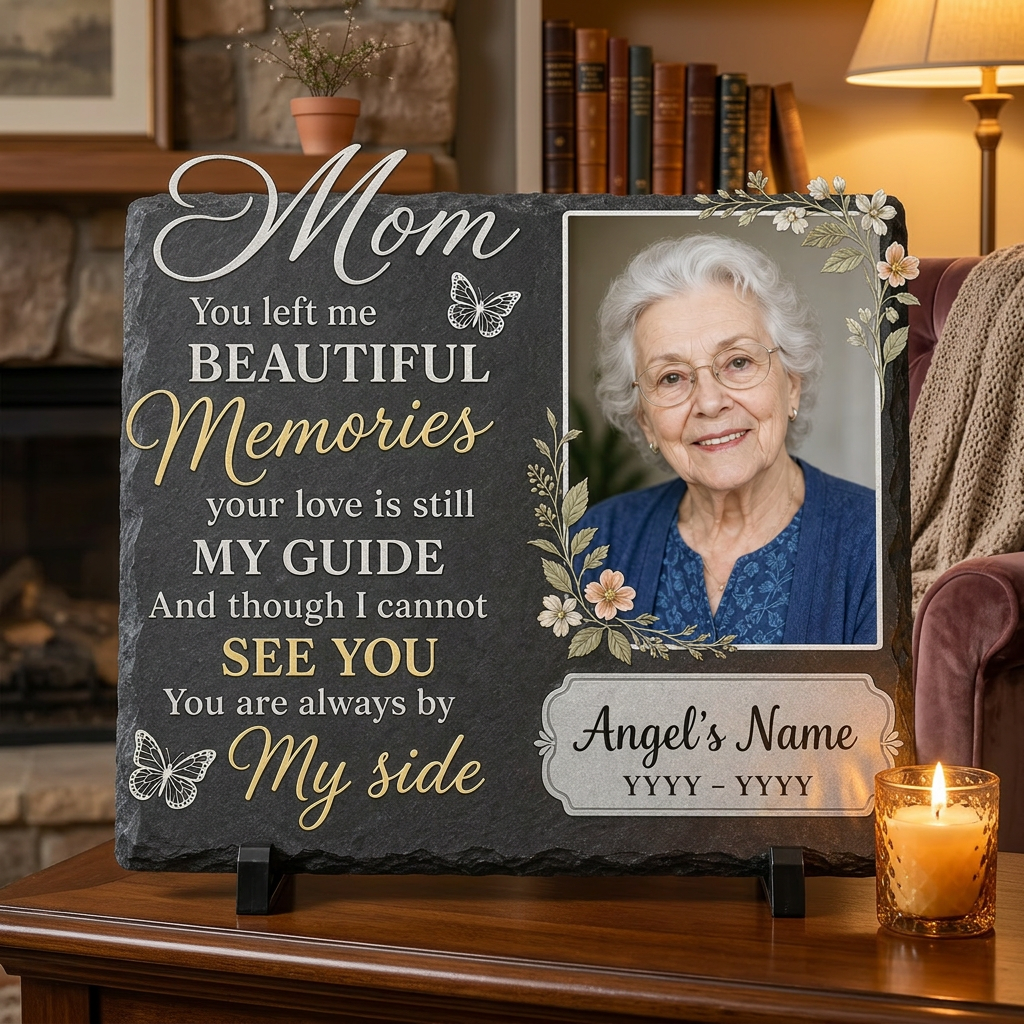 Personalized Mom Memorial Garden Stone with Photo, Sympathy Gift Loss of Mother - Image 2