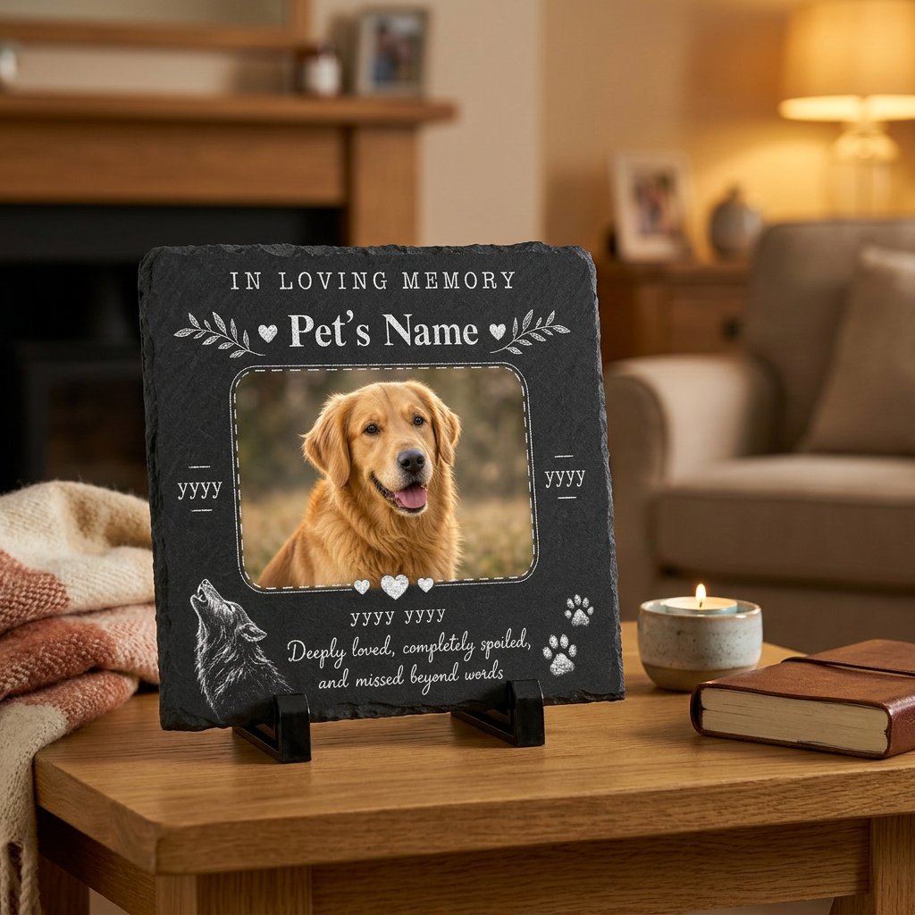 Personalized Pet Photo Memorial Garden Stone - Dog Loss Grave Decoration Gift - Image 2