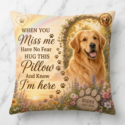 Personalized Dog Memorial Pillow with Photo and Name Custom Pet Loss Sympathy Gift - Image 3