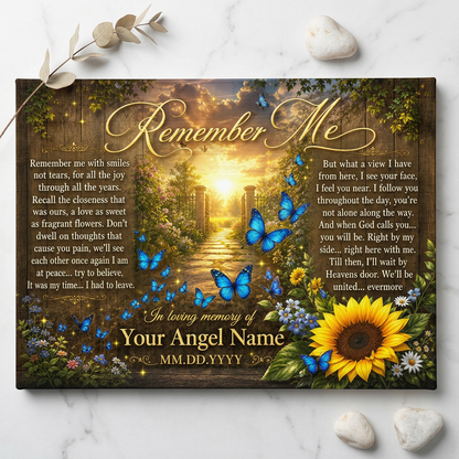 Personalized Remember Me Memorial Canvas Wall Art Sympathy Gift for Loss - Image 3