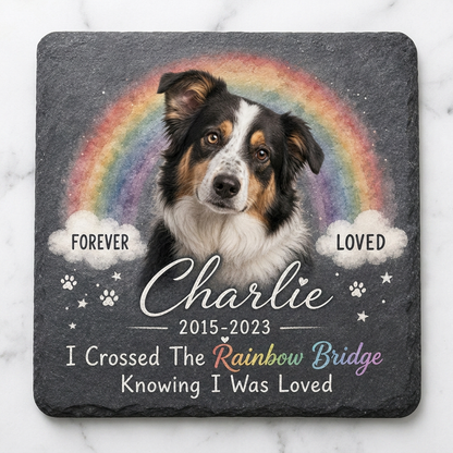 Personalized Dog Memorial Garden Stone – Rainbow Bridge Pet Loss Sympathy Gift - Image 3