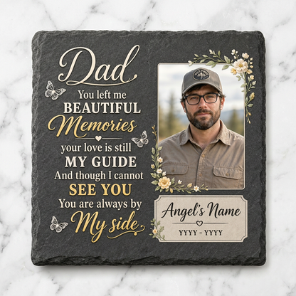 Personalized Dad Memorial Garden Stone with Photo Sympathy Gift for Loss of Father - Image 3
