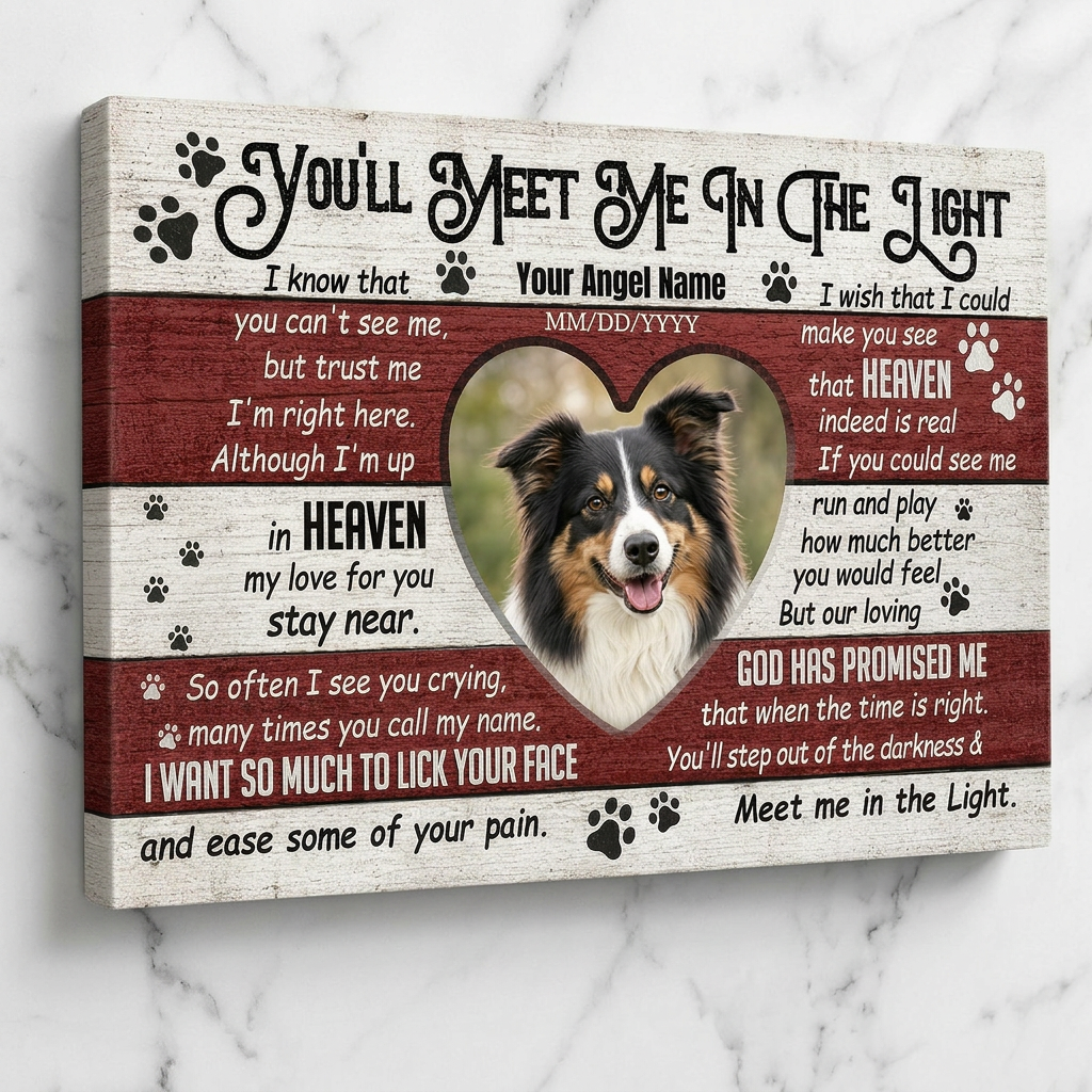 Personalized Pet Memorial Canvas Print, Dog Loss Photo Wall Art, Pet Sympathy Gift - Image 3