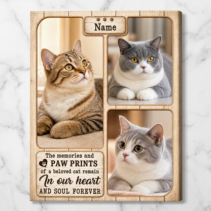 Personalized Cat Memorial Photo Collage Wall Canvas – Custom Cat Loss Gift - Image 3