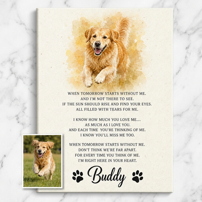 Personalized Pet Memorial Wall Canvas – Custom Dog Loss Remembrance Gift - Image 3