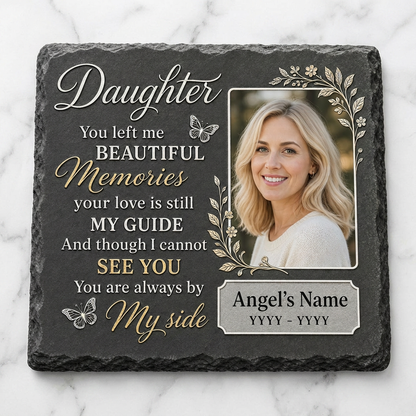 Personalized Daughter Memorial Garden Stone with Photo, Sympathy Gift for Loss of Daughter - Image 3