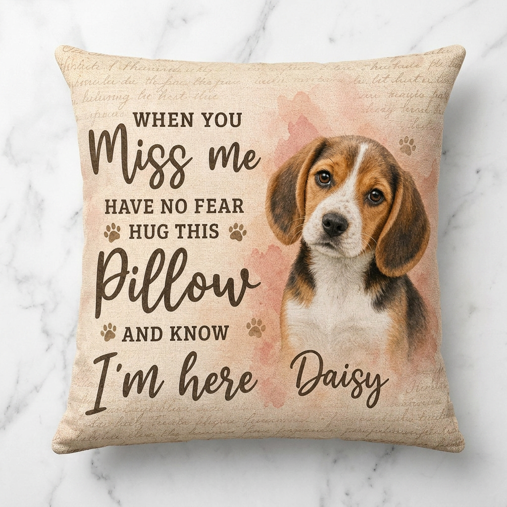 Personalized Pet Memorial Photo Pillow - Custom Dog Remembrance Sympathy Gift for Dog Owners - Image 3