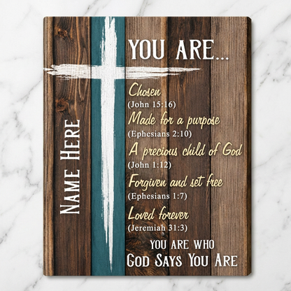 Personalized God Says You Are Christian Wall Canvas Bible Verse Gift for Women - Image 3
