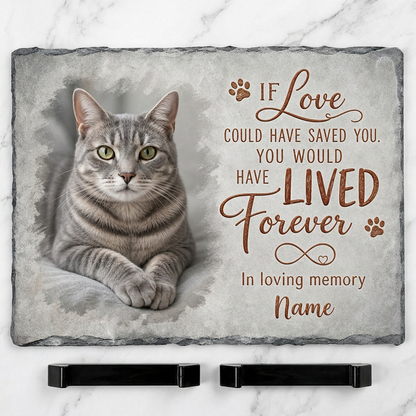 Personalized Cat Memorial Slate Plaque – Pet Loss Sympathy Garden Stone Gift - Image 3