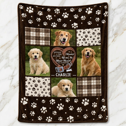 Personalized Dog Photo Memorial Blanket - Custom Pet Snuggle Fleece Blanket for Loss of Dog - Image 3
