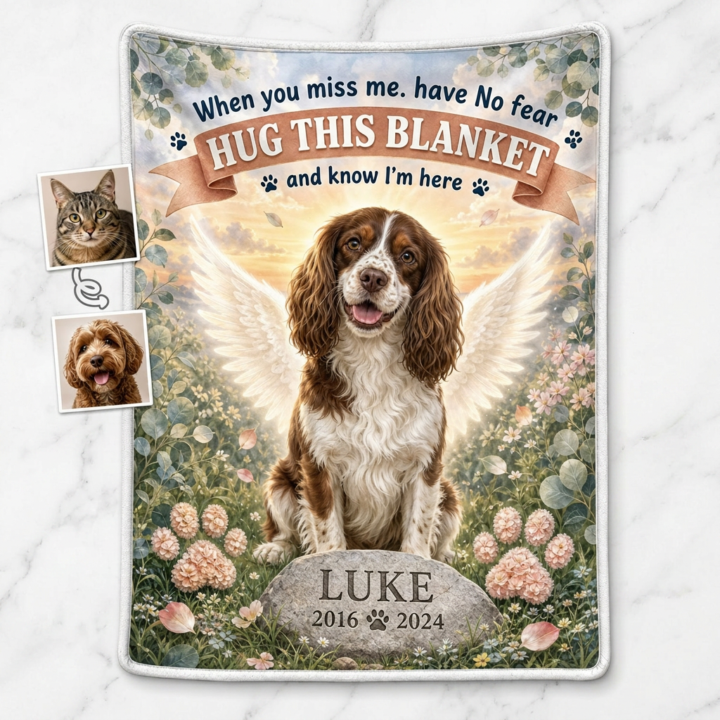 Personalized Pet Memorial Photo Blanket for Dog Loss - Custom Fleece Sympathy Gift - Image 3