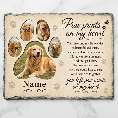 Personalized Dog Photo Memorial Garden Stone – Pet Loss Remembrance Slate - Image 3