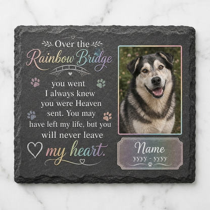 Personalized Rainbow Bridge Dog Memorial Garden Stone, Pet Loss Remembrance Gift - Image 3