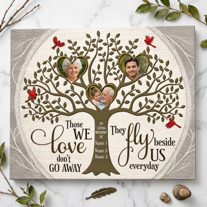 Personalized Memorial Family Tree Wall Canvas with Photos, In Loving Memory Sympathy Gift - Image 3