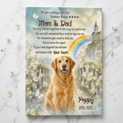 Personalized Pet Memorial Canvas Wall Art - Dog Loss Rainbow Bridge Sympathy Gift - Image 3